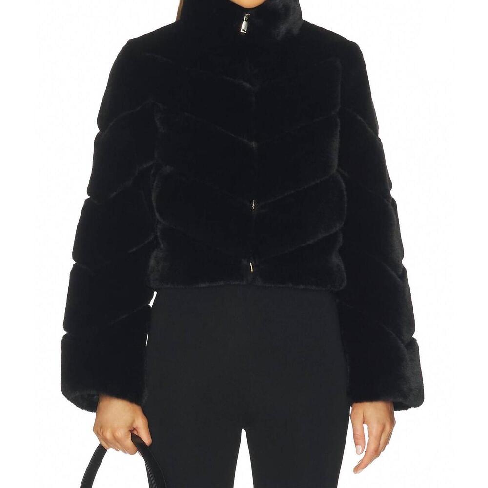 NEW GENERATION LOVE brianna faux fur jacket in black